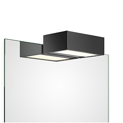 Luminaria de espejo BOX 1-15 N LED IP44, negro mate regulable