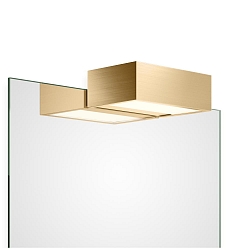 Luminaria de espejo BOX 1-15 N LED IP44, dorado mate regulable