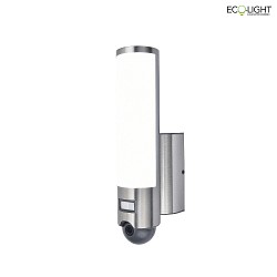 outdoor wall luminaire ELARA with motion detector, with camera IP44, stainless steel dimmable