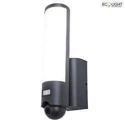outdoor wall luminaire ELARA with motion detector, with camera IP44, anthracite dimmable