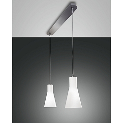 Luminaria colgante DIANA de 2 llamas, ajustable E27 IP20, cromo, n�quel satinado regulable