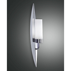 Fabas Luce VANITY Wall luminaire, E14, height: 70cm, glass white, chromed