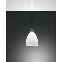 Fabas Luce PROVENZA Pendant luminaire, E27, � 20cm, chromed / glass, white