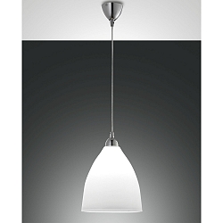 Fabas Luce PROVENZA Pendant luminaire, E27, � 27cm, chromed / glass, white