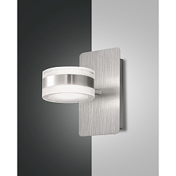 Luminaria de pared DUNK Arriba-Abajo, giratorio IP20, aluminio cepillado 