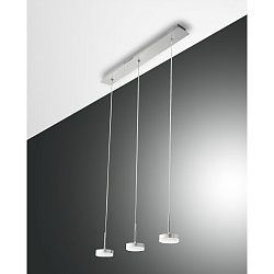 Luminaria colgante DUNK de 3 llamas IP20, aluminio cepillado regulable