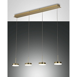 pendant luminaire DUNK 4 flames IP20, brass dimmable
