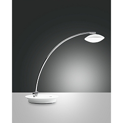 Luminaria de mesa HALE redondo, inclinable IP20, cromo, blanco regulable