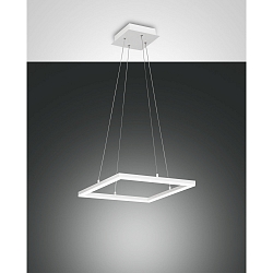 Luminaria colgante BARD cuadrado, regulable IP20, satinado, blanco regulable