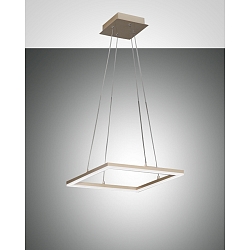 Luminaria colgante BARD cuadrado, regulable IP20, dorado mate, satinado regulable