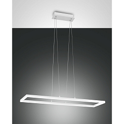 Luminaria colgante BARD angular, lang IP20, satinado, blanco regulable