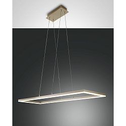 Luminaria colgante BARD angular, lang IP20, dorado mate, satinado regulable