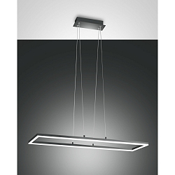 Luminaria colgante BARD angular, lang IP20, antracita, satinado regulable