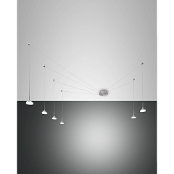 Luminaria colgante ISABELLA de 6 llamas IP20, aluminio, cromo, n�quel satinado, satinado regulable