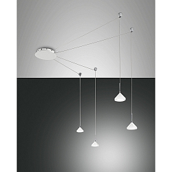 Luminaria colgante ISABELLA de 4 llamas, controlable por voz, incl. Smartluce IP20, cromo, satinado, blanco regulable