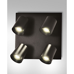 spot MODO 4 flames GU10 IP20, black 