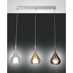 Luminaria colgante LILA de 3 llamas E27 IP20, color �mbar, color humo, transparente regulable