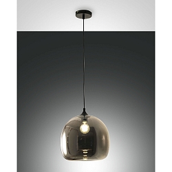 Luminaria colgante MAIA ajustable E27 IP20, color humo, negro regulable