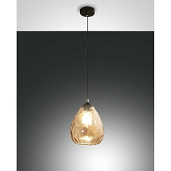 Luminaria colgante GISELLA peque�o, redondo, controlable por voz E27 IP20, color �mbar, negro regulable