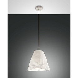 Luminaria colgante CRUMPLE ajustable E27 IP20, blanco regulable