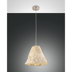 Luminaria colgante CRUMPLE ajustable E27 IP20, caqui, blanco regulable