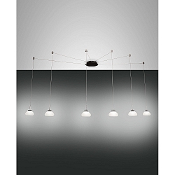 Luminaria colgante ARABELLA de 6 llamas, controlable por voz, incl. Smartluce IP20, negro, blanco regulable