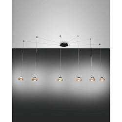 LED Pendant luminaire ARABELLA, 6x 8W, 3000K, 4320lm, IP20, amber