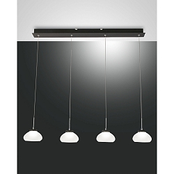 Luminaria colgante ARABELLA de 4 llamas, redondo IP20, negro, blanco regulable