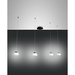 Luminaria colgante ARABELLA de 4 llamas, lang IP20, negro, blanco regulable