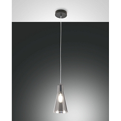 Pendant luminaire DAFNE, E27, 1x 40W, IP20, black/fum�