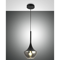 Pendant luminaire APOLLO, E27, 1x 40W, IP20, black/fum�