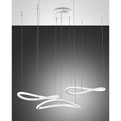Luminaria colgante TIRRENO de 3 llamas IP20, satinado, blanco regulable