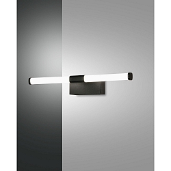 Luminaria de espejo AGO 33.5CM angular, plano, conmutable IP44, negro mate 