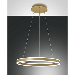 Luminaria colgante PALAU IP20, dorado, mate regulable