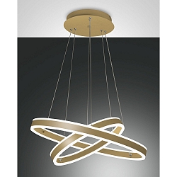 Luminaria colgante PALAU IP20, dorado, mate regulable