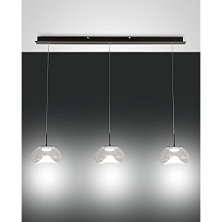 pendant luminaire BRENA 3 flames, long IP20, black dimmable
