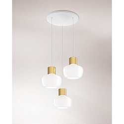 pendant luminaire KINO 3 flames, round IP20, white dimmable