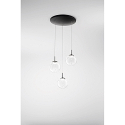 pendant luminaire ARIEL 3 flames IP20, black dimmable