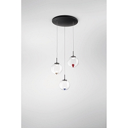 pendant luminaire ARIEL 3 flames IP20, black dimmable