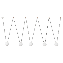 Luminaria colgante MINE PC SPACE de 5 llamas E27 IP20, blanco mate 
