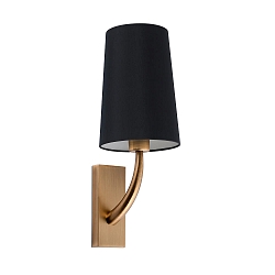 wall luminaire REM E27 IP20, black, antique gold 