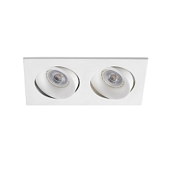 Luminaria empotrable para techos ARGON de 2 llamas, angular, giratorio GU10 IP20, blanco mate 