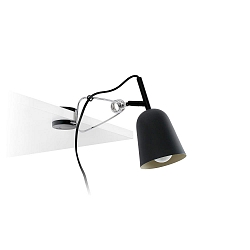 Luminaria de apriete STUDIO E14 IP20, negro mate 