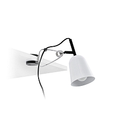 Luminaria de apriete STUDIO E14 IP20, brillante, blanco 