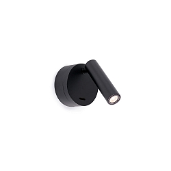 Luminaria de pared BOC LED IP20, negro mate 