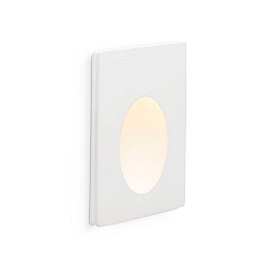 Luminaria de pared empotrable PLAS LED IP20, blanco mate 