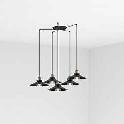 Luminaria colgante MARLIN de 5 llamas E27 IP20, oro antiguo 