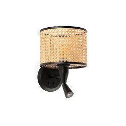 Luminaria de pared MAMBO E27 IP20, negro mate 