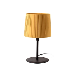 Luminaria de mesa SAMBA E27 IP20, amarillo, negro mate 