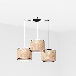 pendant luminaire MAMBO 3 flames E27 IP20, black matt 